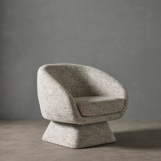 Lucca Swivel Chair White & Taupe