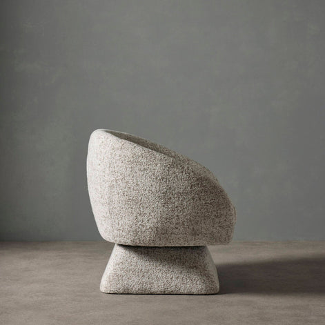 Lucca Swivel Chair White & Taupe