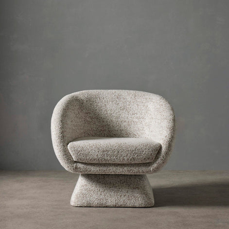 Lucca Swivel Chair White & Taupe