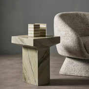 Lucca Swivel Chair White & Taupe