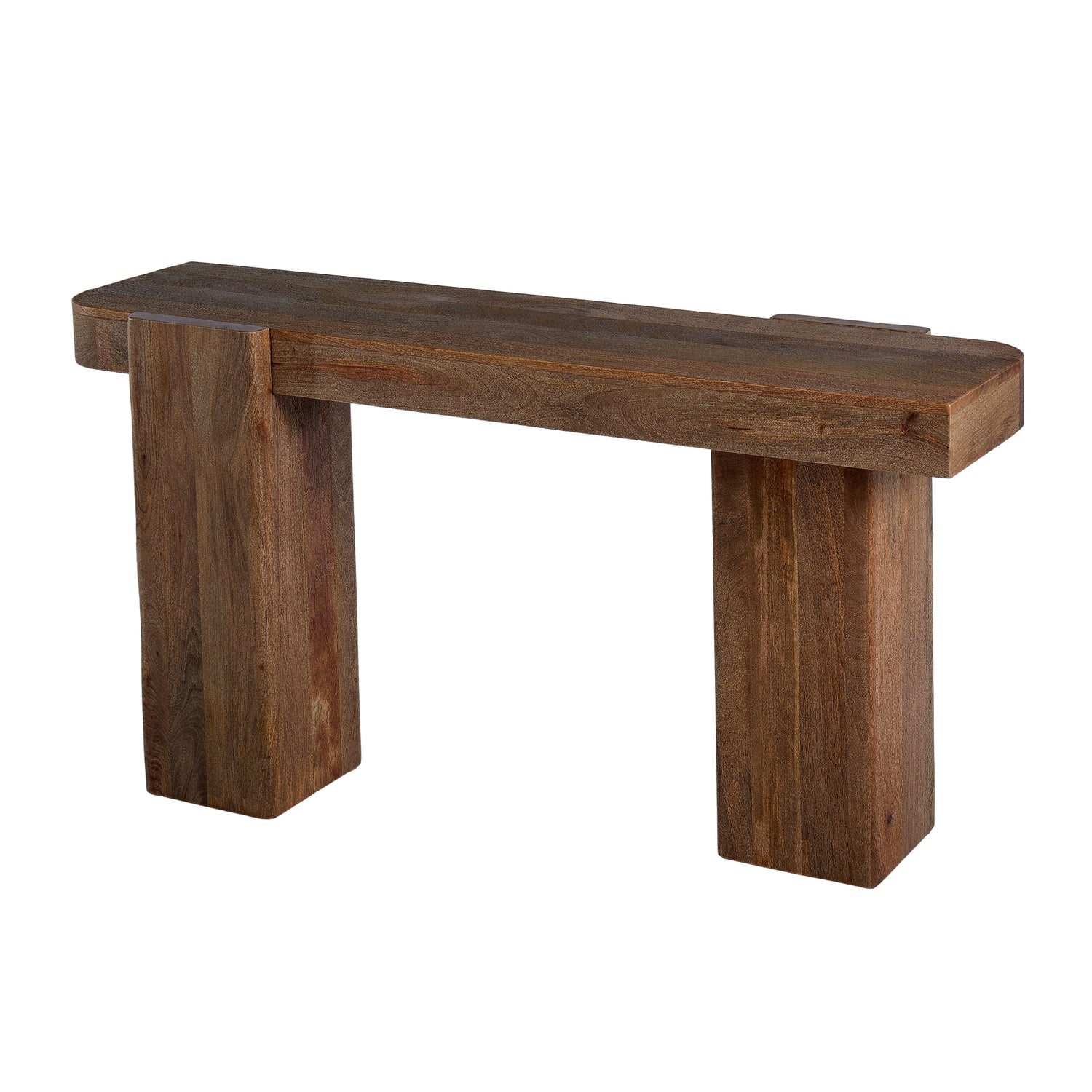 Wooden Block Console Table Natural