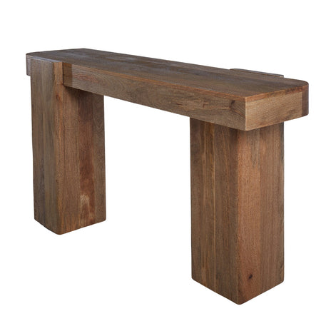 Wooden Block Console Table Natural