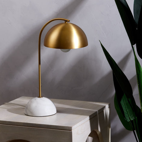 Amalfi Atticus Table Lamp Brass & White