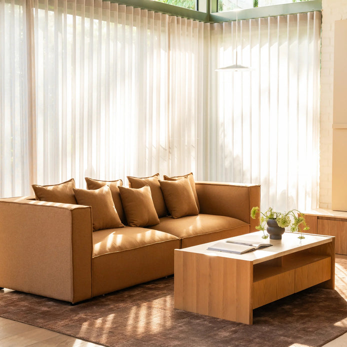 Stella Coffee Table 130cm - Oak/Travertine