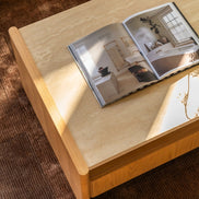 Stella Coffee Table 130cm - Oak/Travertine