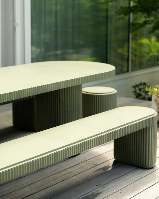 Nova Outdoor Dining Table 240cm - Green Concrete