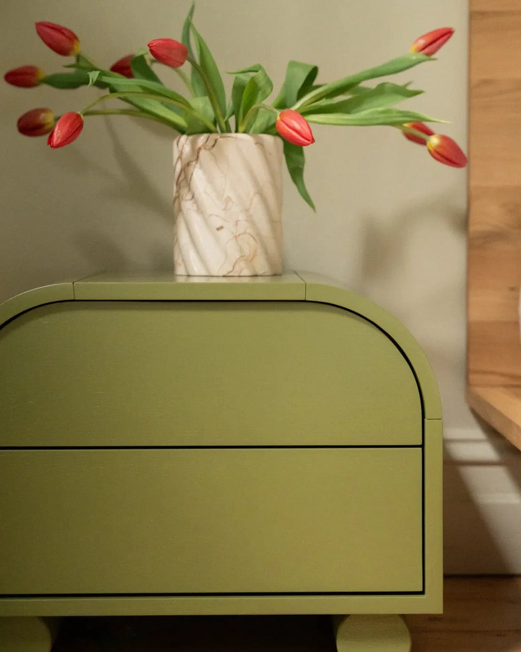 Muse Bedside Table - Olive