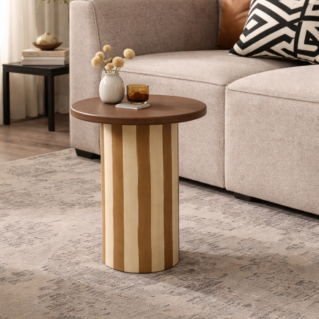 Rayas Ceramic Table Tan