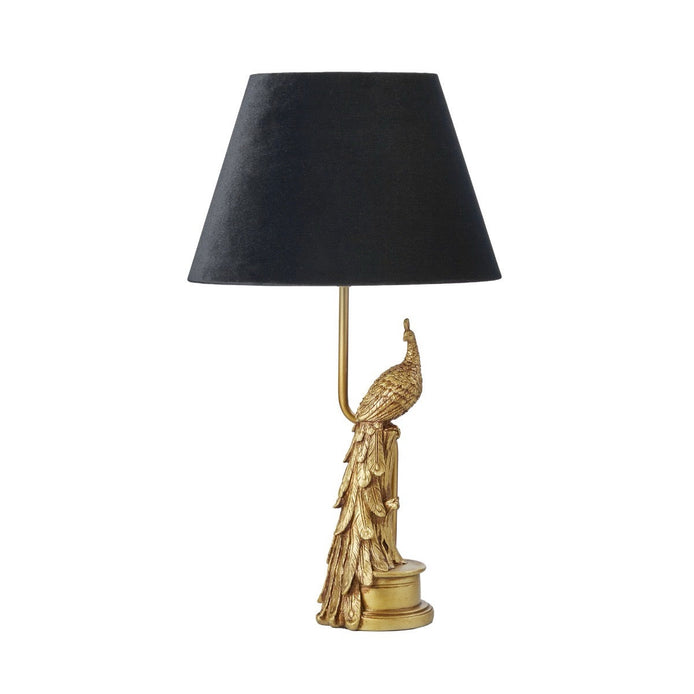 Society Home Peacock Table Lamp Black
