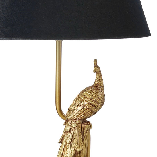 Society Home Peacock Table Lamp Black