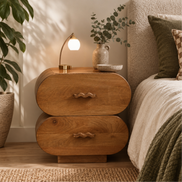 Santo Wood Bedside 50x35x58cm Walnut