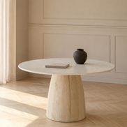 Sia Marble/Wood Dining Table 120x76cm Wh