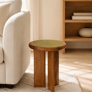 Tegola Tile/Wood Side Table 44x50cm Grn