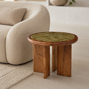 Tegola Tile/Wood Side Table 54x40cm Grn