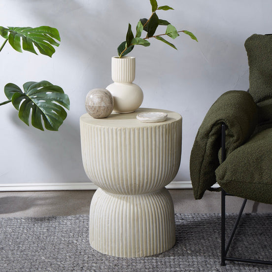 Etta Side Table/Stool Cream Wash