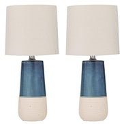 Nash Table Lamp 2pcs Set Blue & Natural