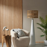 Woven Seagrass Floor Lamp White