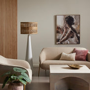 Woven Seagrass Floor Lamp White