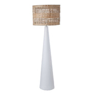 Woven Seagrass Floor Lamp White