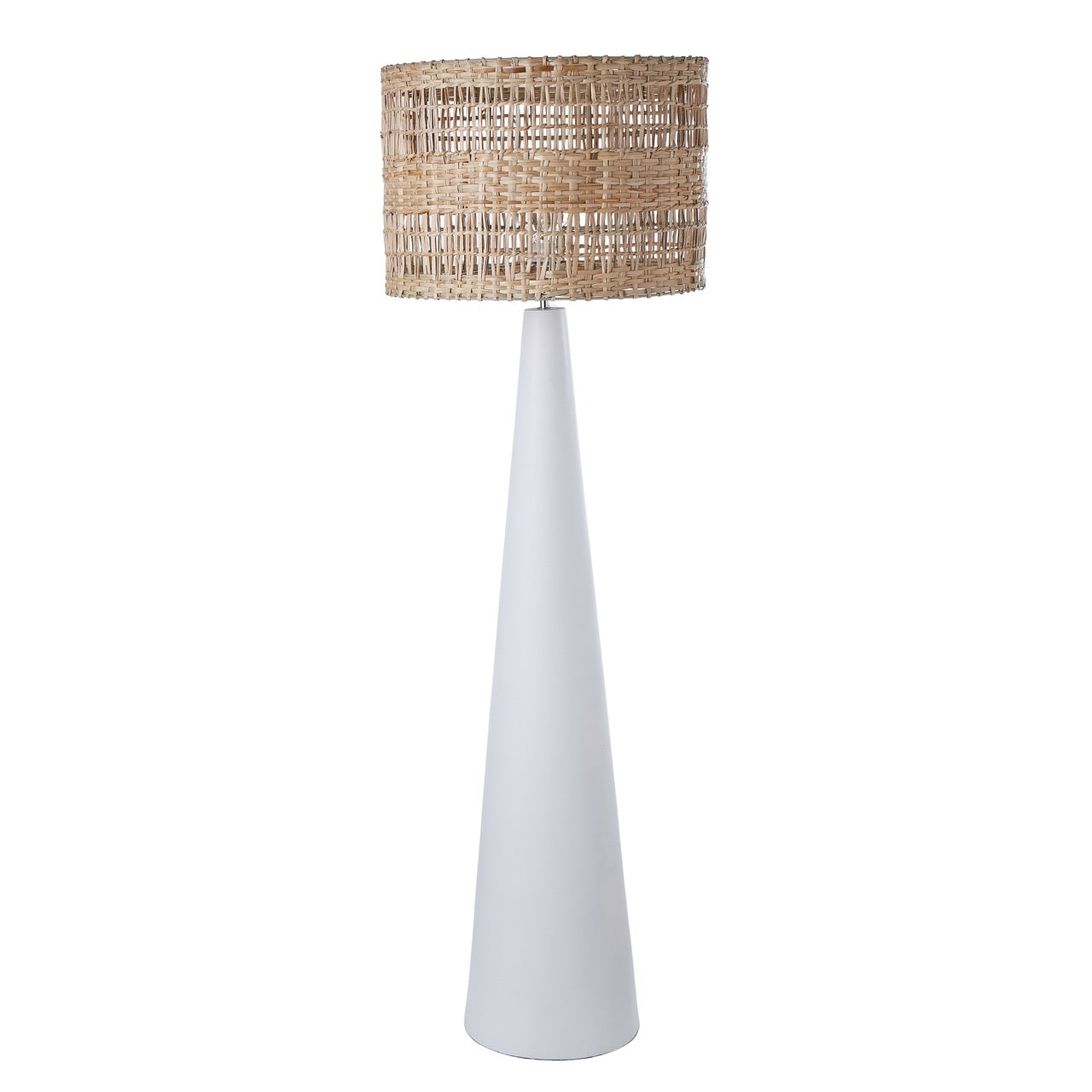 Woven Seagrass Floor Lamp White