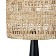 Woven Seagrass Floor Lamp Black