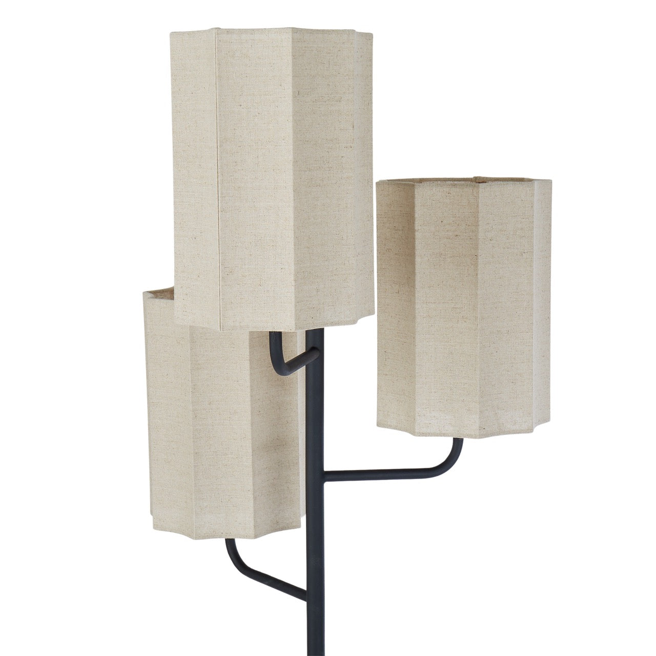 Tiered Trio Shade Floor Lamp Black & Natural
