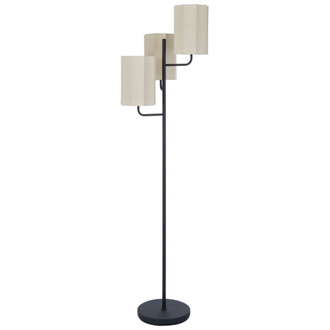 Tiered Trio Shade Floor Lamp Black & Natural