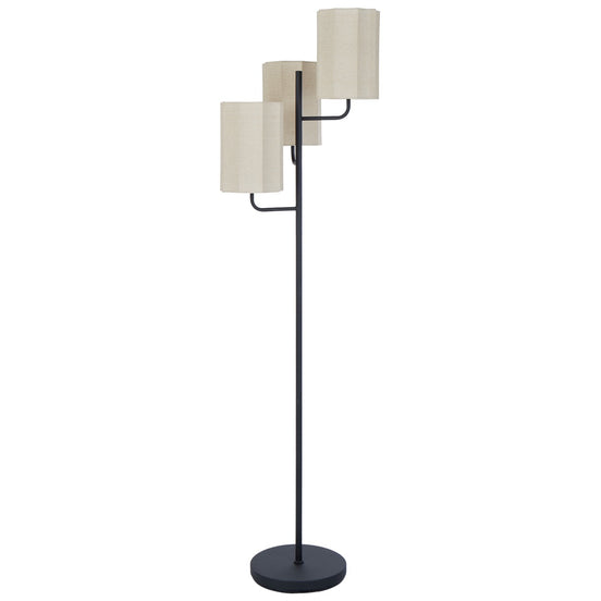 Tiered Trio Shade Floor Lamp Black & Natural