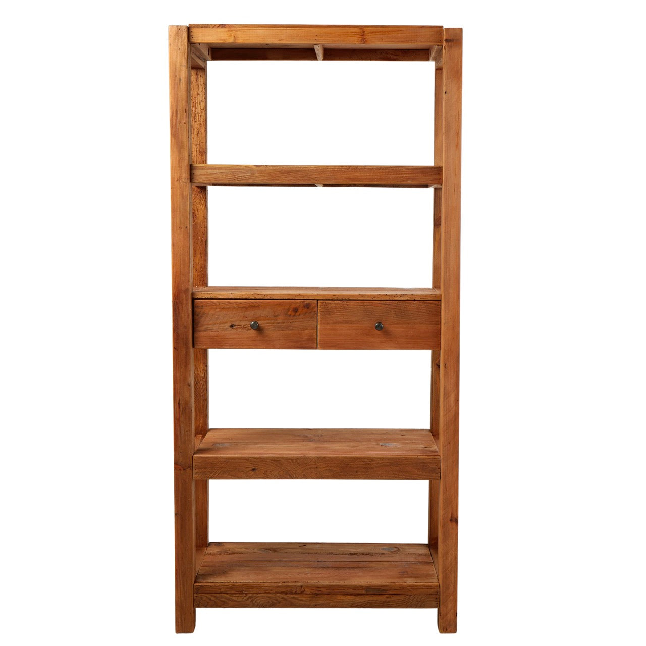 Reclaimed Pine Wood Shelving Unit Natural