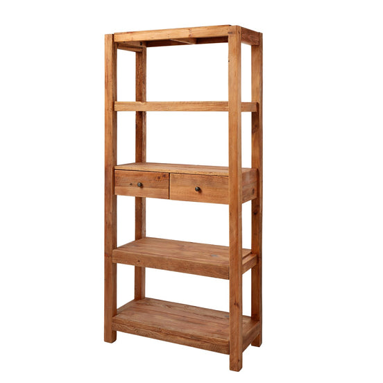 Reclaimed Pine Wood Shelving Unit Natural