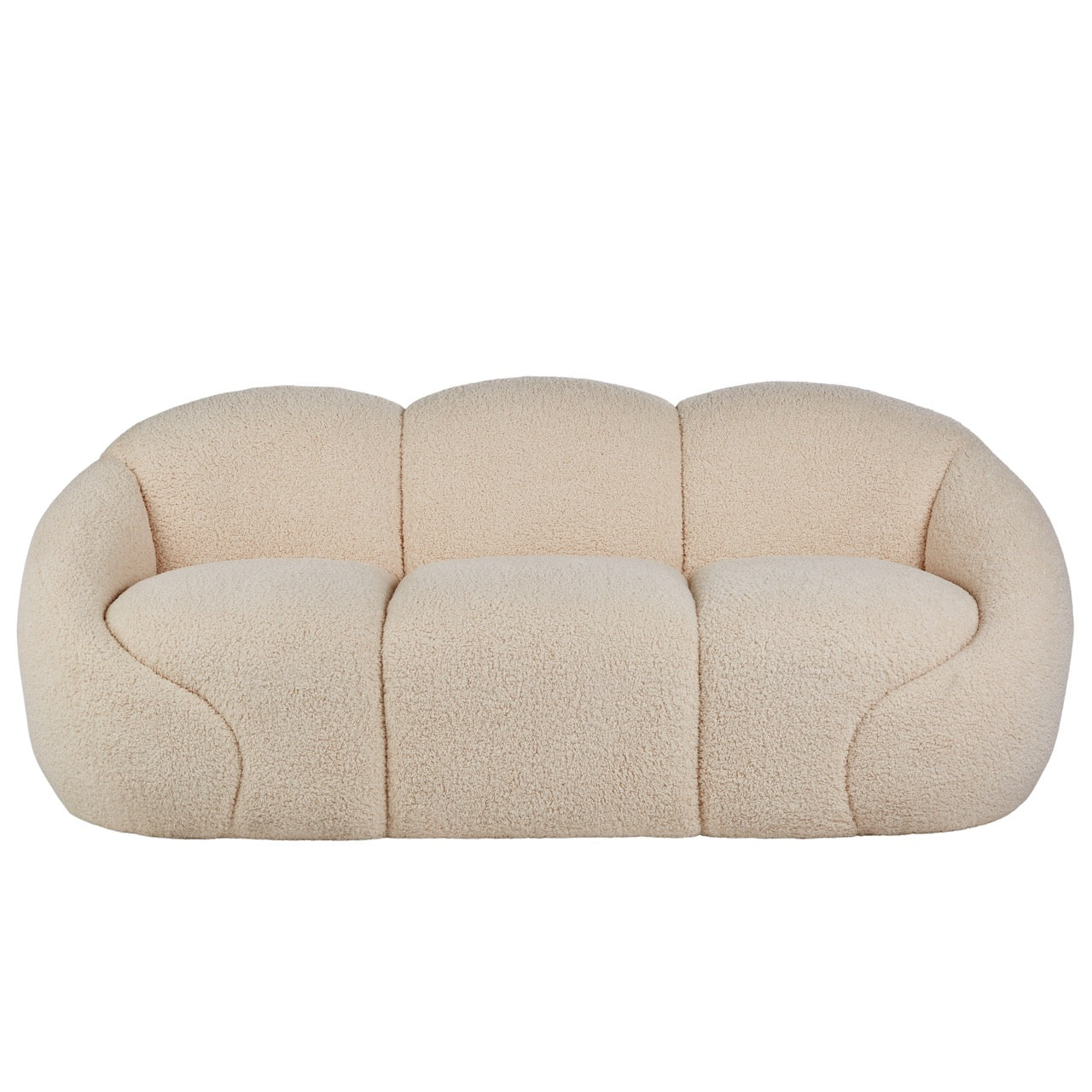 Formes Teddy Bear Curved 3 Seater Sofa Off White