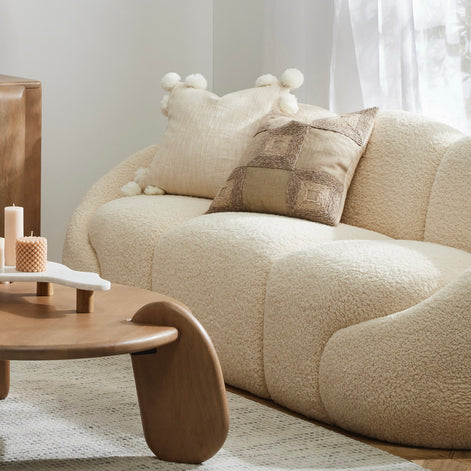 Formes Teddy Bear Curved 3 Seater Sofa Off White