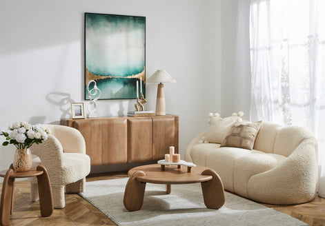 Formes Teddy Bear Curved 3 Seater Sofa Off White