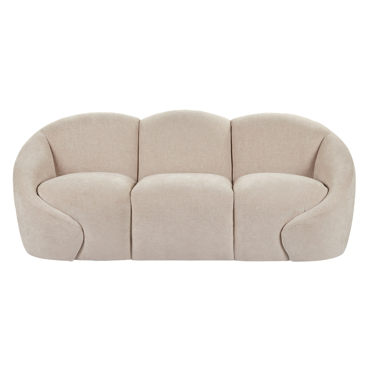 Formes Curved 3 Seater Sofa Taupe