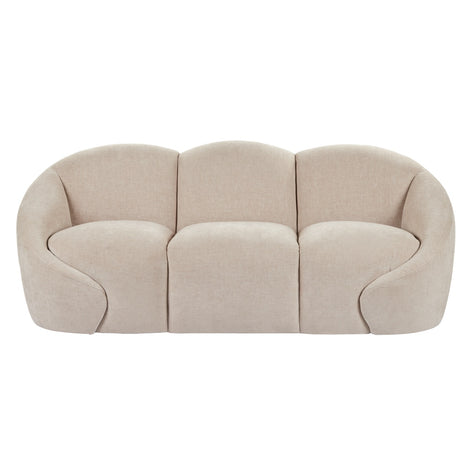 Formes Curved 3 Seater Sofa Taupe
