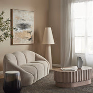 Formes Curved 3 Seater Sofa Taupe