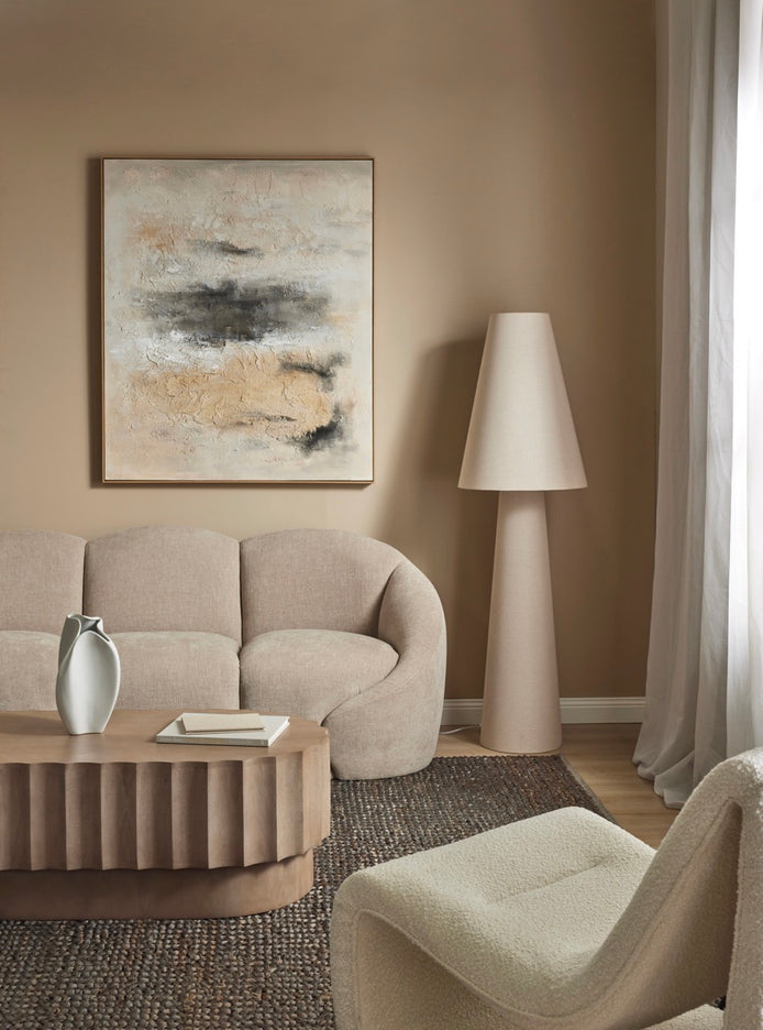 Formes Curved 3 Seater Sofa Taupe