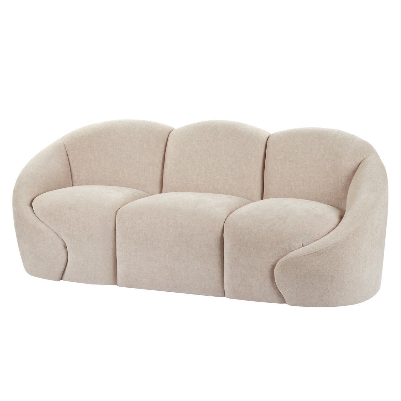 Formes Curved 3 Seater Sofa Taupe