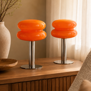 Dean Glass/Chrome Lamp Orange (Set of two)