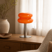 Dean Glass/Chrome Lamp Orange (Set of two)