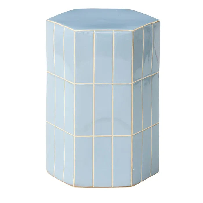 Seidler Ceramic Tile Stool Blue