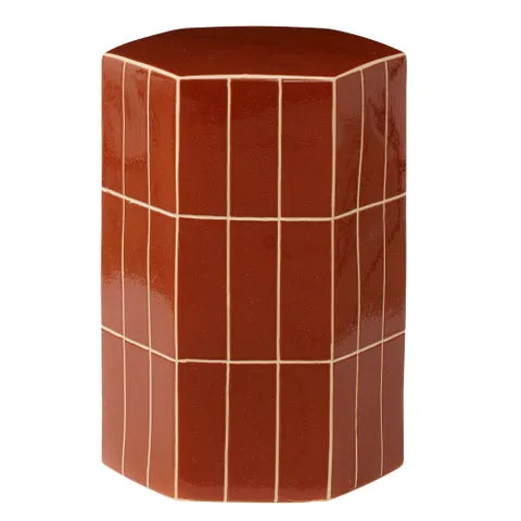 Seidler Ceramic Tile Stool Rust