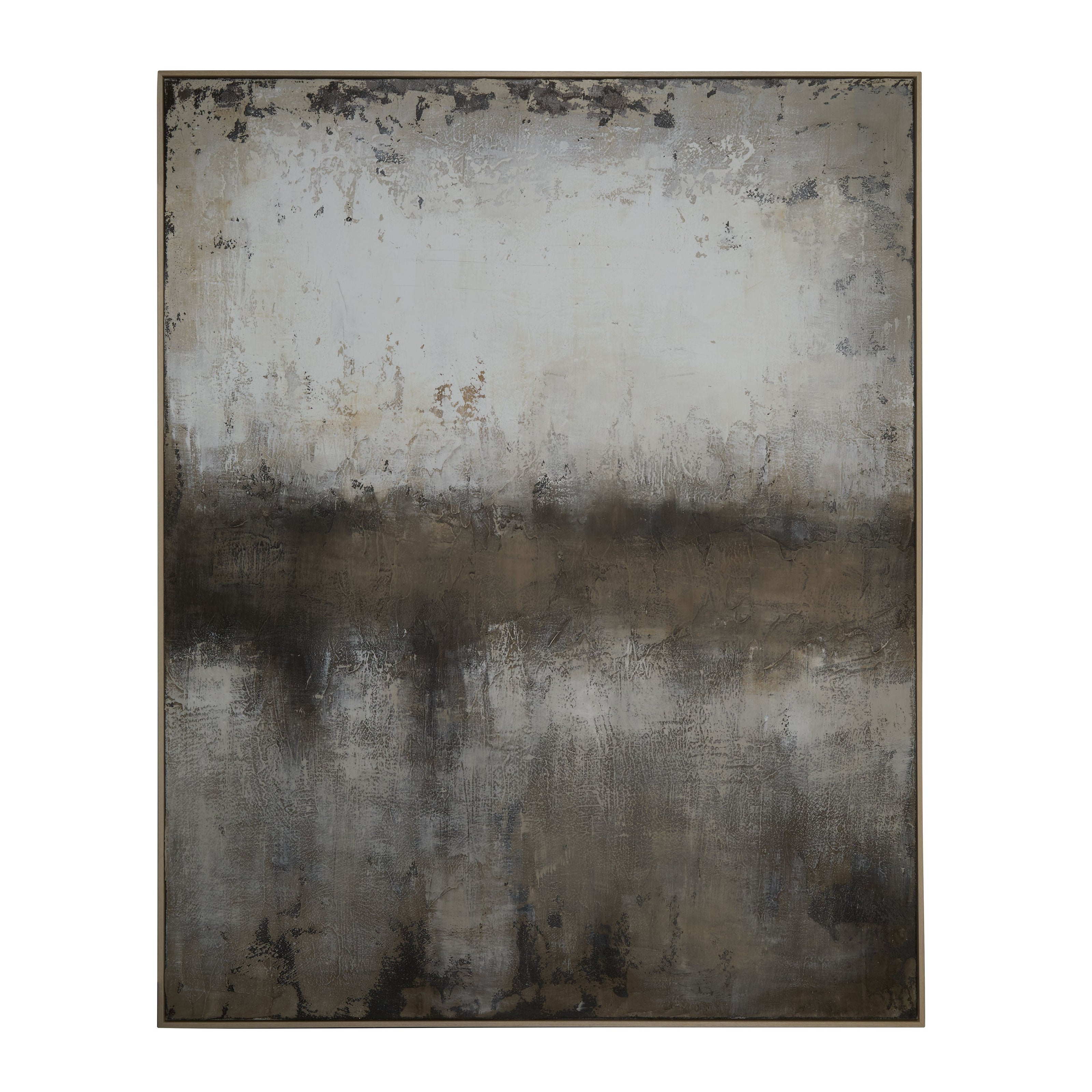 Oversized Hand Painted Wall Art Grey 150x5x120cm