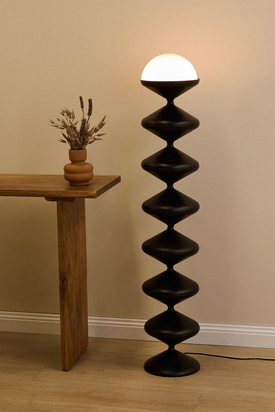 Martyn Swirl Floor Lamp Black