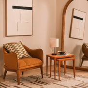 Edwin Armchair Mustard & Walnut