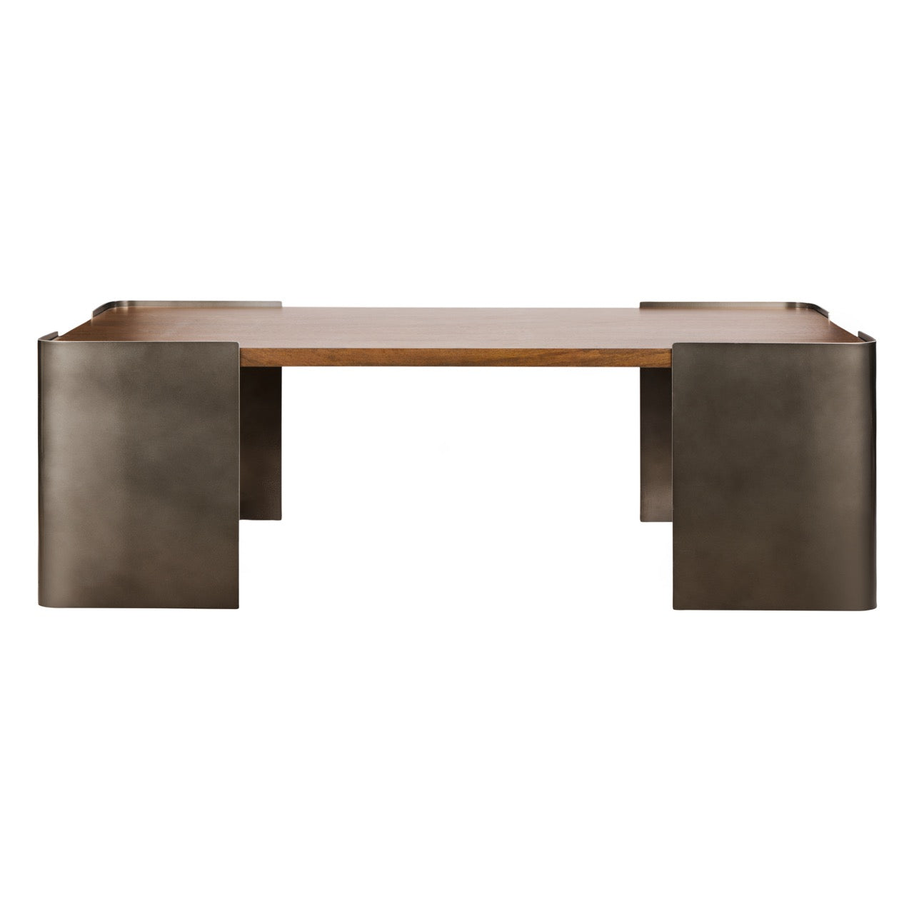 Asher Coffee Table Gunmetal & Walnut