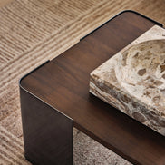 Asher Coffee Table Gunmetal & Walnut