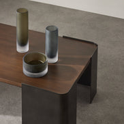Asher Coffee Table Gunmetal & Walnut