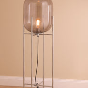 Amalfi Tatum Floor Lamp Smoke & Silver