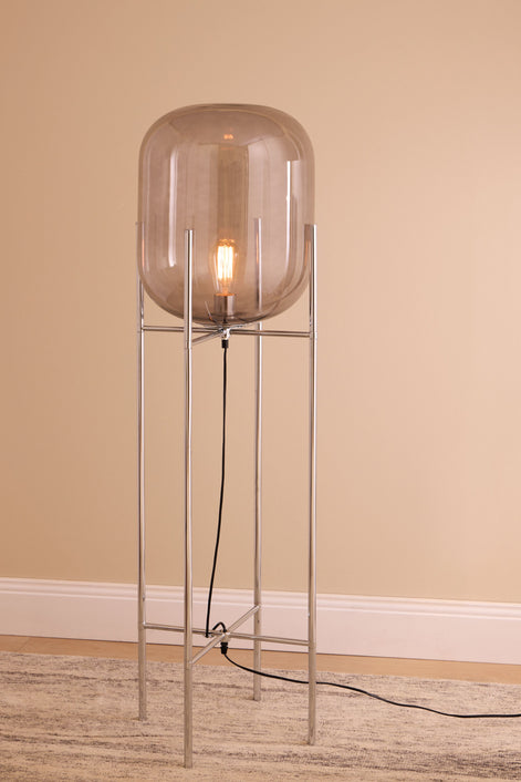 Amalfi Tatum Floor Lamp Smoke & Silver